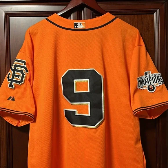 MLB San Francisco Giants World Series Champions 2014 Patch #9 Orange Jersey!